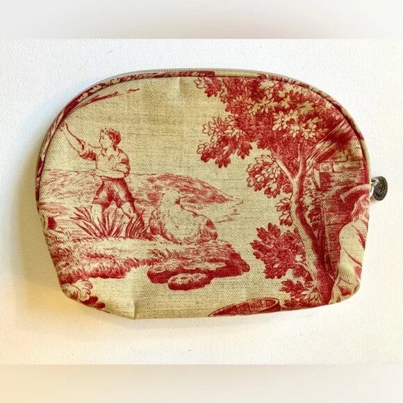 PIERRE DEUX Vintage Paris Toile De Jouy Patterned Small Zipper Bag - Picture 2 of 7